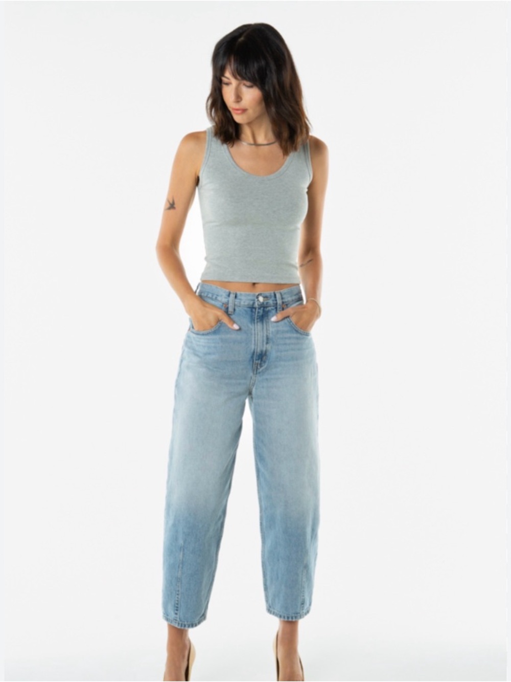 #84 🌷Etica Pale Blue High-Rise Boyfriend Jeans